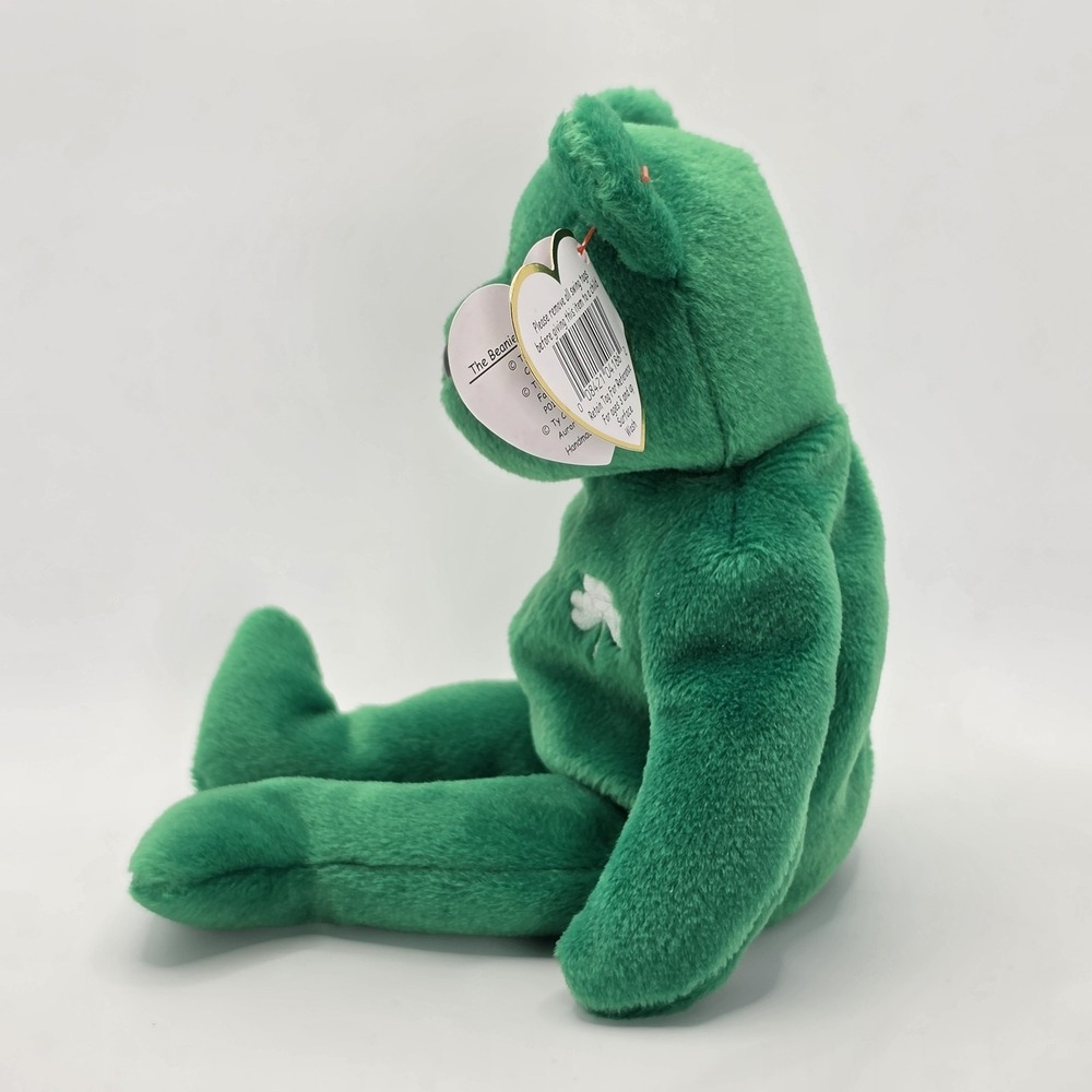 Ty Beanie Baby Erin the Irish Bear 1997 Retired Vintage Green Shamrock with Tags - Picture 5 of 12